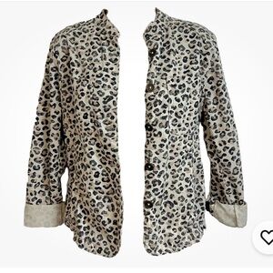 Caslon Animal Print over shirt button up Jacket viscose/cotton